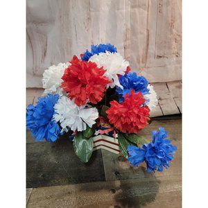 Star USA American flag floral pot decor